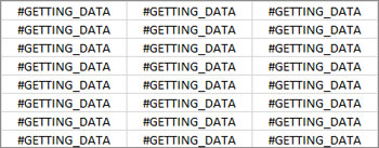 Während die Werte aus dem Datenmodell abgerufen werden, erscheint in den Formel-Zellen der Text #GETTING DATA