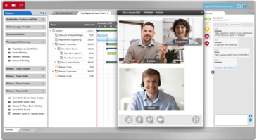 Collaboration in objectiF RPM per Instant Messaging im Chat oder per direktem Videocall